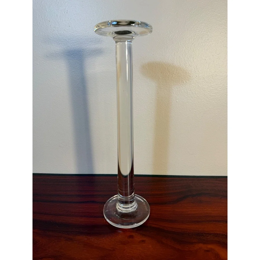 Vintage Clear Glass Hat Stand 15.5 Inch Tall Pedestal Millinery Display Holder